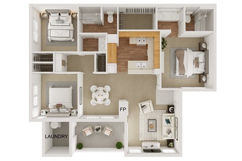 Arroyo Villa 3 Bed 2 Bath A at Arroyo Villa Apartments, California, 91320